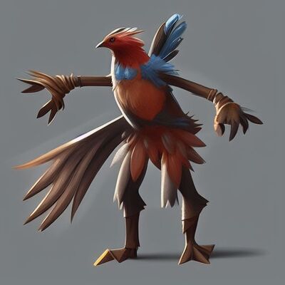 AI-generated antropomorphic bird